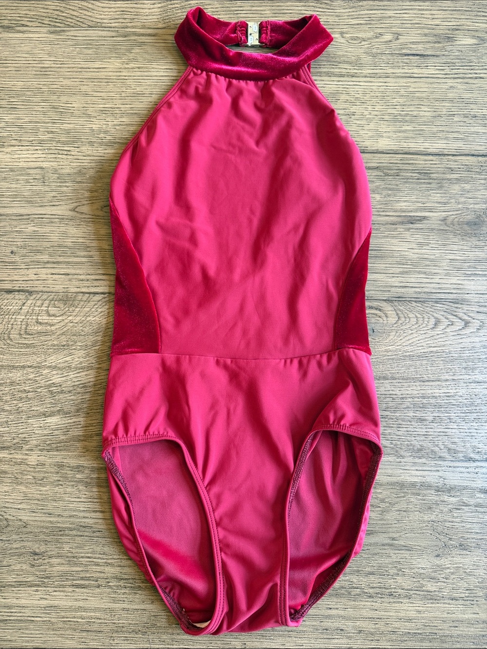 Eleve Dancewear Red High-Neck Dance Leotard
